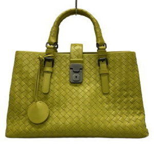 BOTTEGA VENETA Small Rome Bag Handbag Yellow Green Leather
